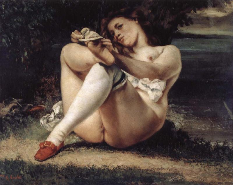 Gustave Courbet Woman with White Stockings Spain oil painting art